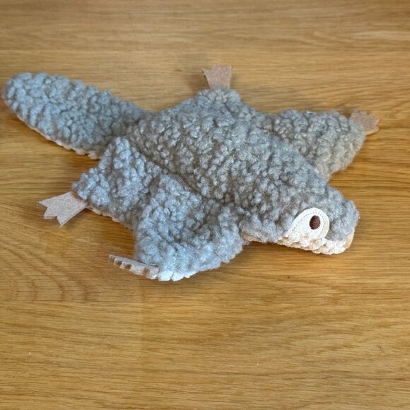 Plush Dog Toy: Skinny Squeaky Crinkle Flying Squirrel Toy, for Medium Pups - Picture 4 of 11